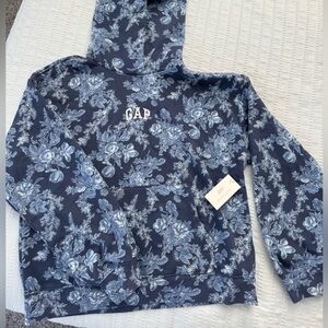 LoveShackFancy x Gap navy blue floral kids XXL hoodie. Fits like a ladies XS/S.